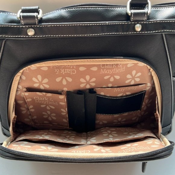 Clark & Mayfield Over Night Zipper Hand Bag Metro Laptop or Diaper Bag or Travel - Picture 11 of 13